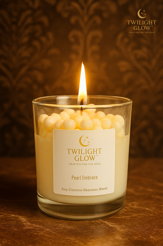 Pearl Embrace Luxury Candle – Vanilla, Musk & Amber
