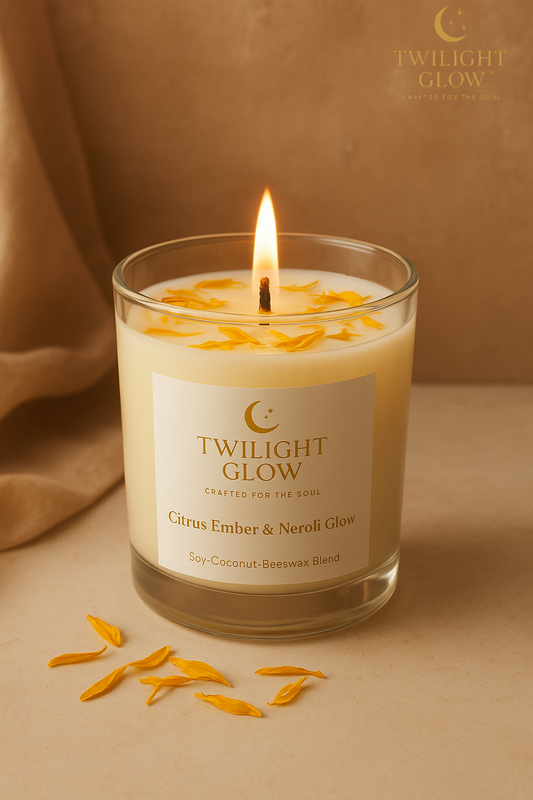 Citrus Ember & Neroli Glow Candle – Handcrafted Soy-Coconut-Beeswax Blend