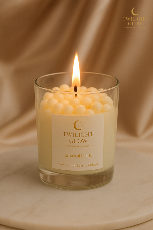 Crown of Pearls Luxury Candle – Oud, Saffron & Rose